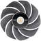 Ventilateur noir avec neuf pales incurvées, portant l'inscription centrale 'TOUGHFAN EX12 Pro Reverse Fan Blade', produit technologique.