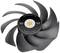 Ventilateur noir avec plusieurs pales incurvées, moyeu central en métal. Marqué 'TOUGHFAN EX12 Pro' et logo.