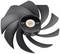 Hélice de ventilateur avec des pales noires légèrement incurvées. Texte au centre : « TOUGHFAN EX14 Pro Reverse Fan Blades ».