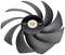 Ventilateur noir avec onze pales courbées, portant l'inscription « TOUGHFAN EX14 Pro Standard Fan Blade » ; technologie pour systèmes de refroidissement.