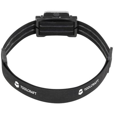 'Bandeau noir TOOLCRAFT avec sangle réglable. Montre l'arrière avec la boucle. Utile pour les travaux manuels dans l'obscurité.'
