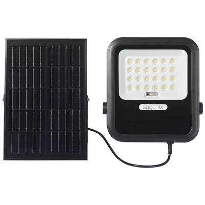 Projecteur LED solaire à 21 LED, connecté à un module solaire. Idéal pour un éclairage extérieur économe en énergie.