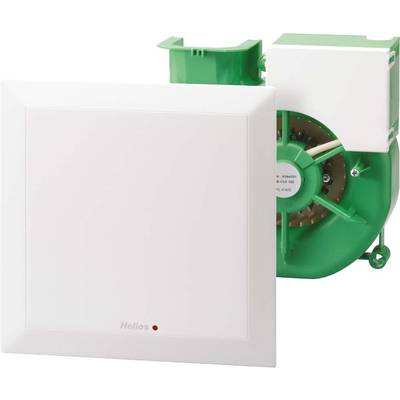 Ventilateur avec intérieur vert et façade avant blanche, adapté pour la salle de bain.