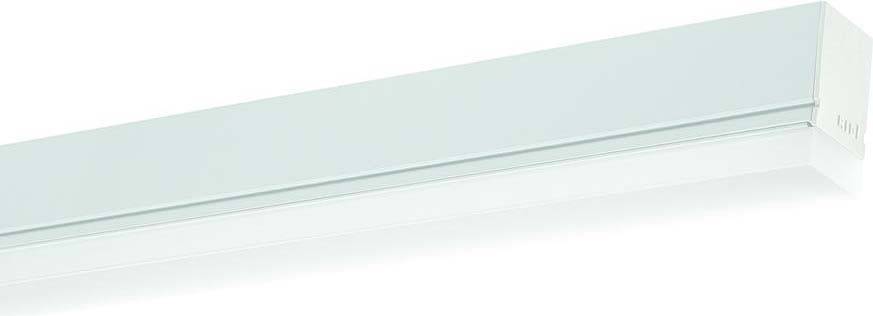 Une barre lumineuse LED blanche rectangulaire en perspective diagonale.