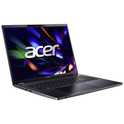 Un ordinateur portable Acer avec un écran ouvert affiche l'écran de démarrage avec le logo Acer. L'appareil se trouve dans une pièce sombre.