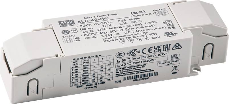 MEAN WELL XLC-40-H-SN Driver de LED à courant constant 40.0 W 0.6 - 1.4 A 9 - 54 V réglable 1 pc(s)