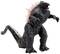 Un modèle de jouet d'un grand monstre noir avec des piquants roses, ressemblant à un lézard et arborant une expression rugissante.