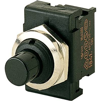 Un interrupteur noir avec un boîtier métallique et plusieurs impressions oranges sur le côté.