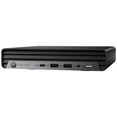 Mini PC compact noir HP Pro avec plusieurs ports USB et prises audio sur la façade.