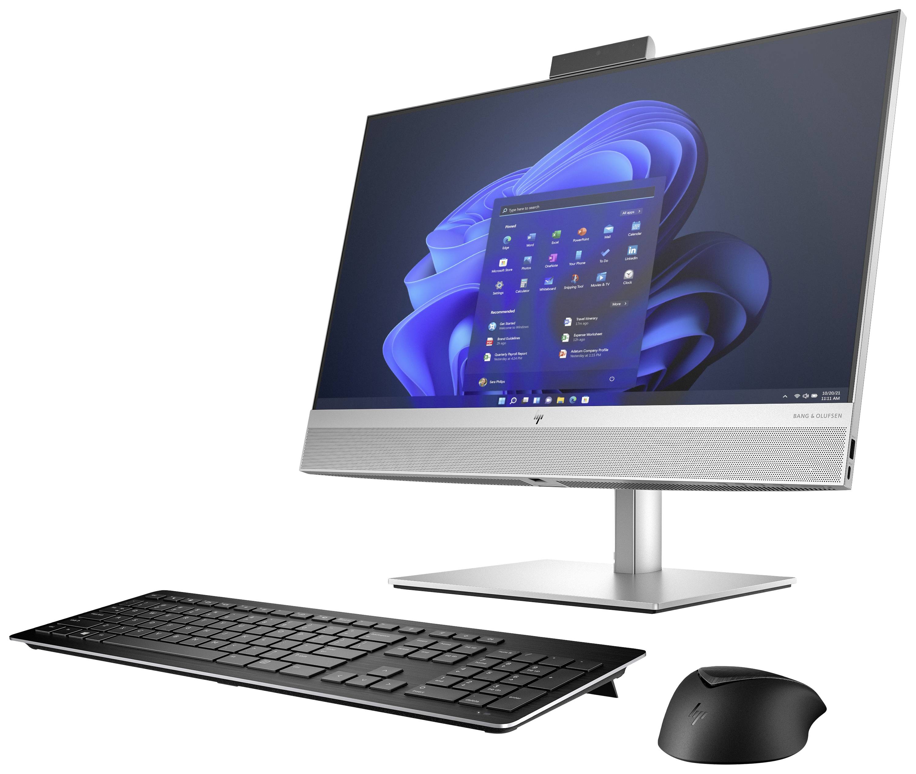 Un ordinateur de bureau avec un écran, un clavier et une souris. L'interface d'un système d'exploitation est visible à l'écran.