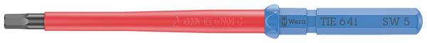 Wera Kraftform Kompakt VDE 64 i 5,0 x 157 mm TIE pour électricien 6 pans intérieurs Lame interchangeable 5.0 mm