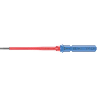 Tournevis 'Kraftform Micro' à manche rouge et capuchon bleu, modèle 'T10 x 60 SW 2,5', pour des travaux de précision.