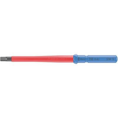 Une clé hexagonale à tête sphérique avec une poignée rouge et bleue portant l'inscription « TEC-641 SW 5 ».