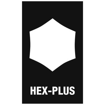 Un rectangle noir avec un symbole hexagonal blanc au centre. En dessous, on peut lire 'HEX-PLUS' en lettres majuscules blanches.