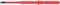 Tournevis rouge avec embout noir. Inscription : 'Wiha TTE 6215 PH 2'. Adapté pour les vis cruciformes.