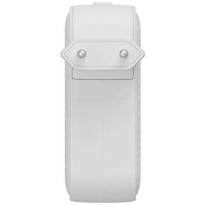 Bracelet blanc et moderne vu de dessus, montrant les détails de fermeture avec deux boutons.