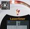 L'image montre le logo de la marque "Laserliner" sur un appareil indiquant la tension : 110V et 230V en courant alternatif. Un symbole d'avertissement est présent en haut à gauche.
