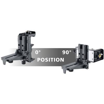 Support de 'Position', réglable entre 0° et 90°. Deux vues : à gauche support à 0°, à droite à 90°. Réglage mécanique.