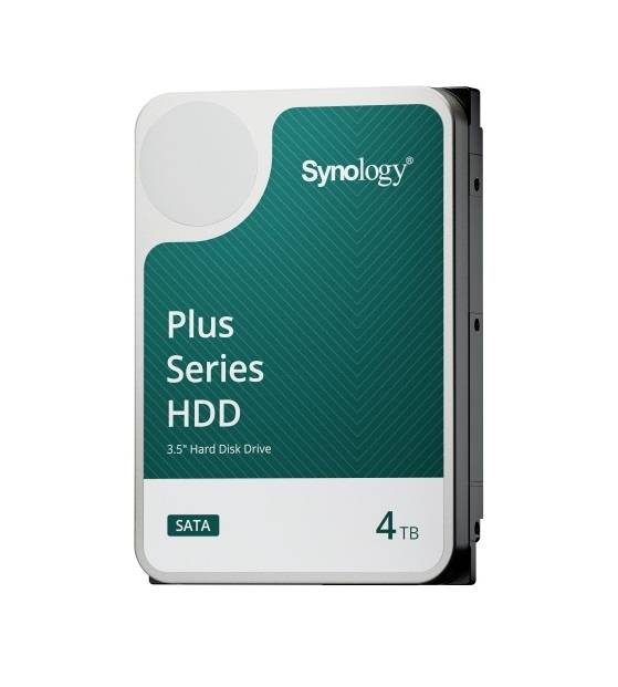 Un disque dur Synology Plus Series de 4 To de capacité de stockage. Interface SATA. Adapté aux baies de lecteurs de 3,5 pouces.