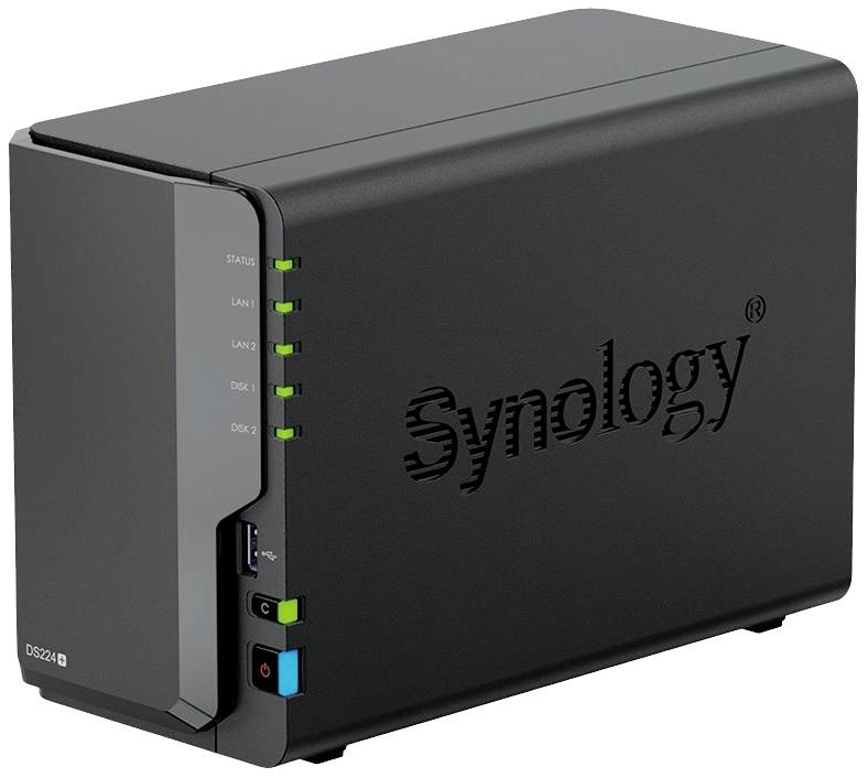 Boîtier serveur NAS Synology DiskStation DS224+ 0 GB 2 baie 2x hub USB 3.0, interrupteur On/Off, compatible RAID DS224+-1