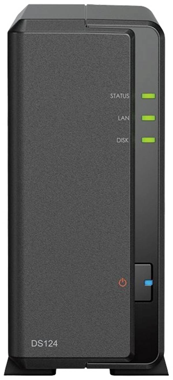 Boîtier serveur NAS Synology DiskStation DS124 0 GB  1 baie 2x hub USB 3.0, interrupteur On/Off DS124