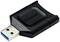 Un adaptateur USB noir de Kingston avec un connecteur bleu, utilisé pour connecter et étendre des appareils.