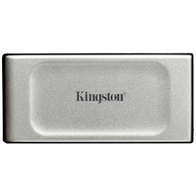 Une clé USB argentée avec le logo de marque 'Kingston' imprimé dessus.