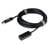Un câble d'extension USB noir, enroulé, avec des connecteurs USB 3.0, maintenu par des attaches auto-agrippantes.