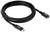 Un câble USB-C noir avec deux connecteurs, adapté pour le transfert de données et la charge d'appareils.