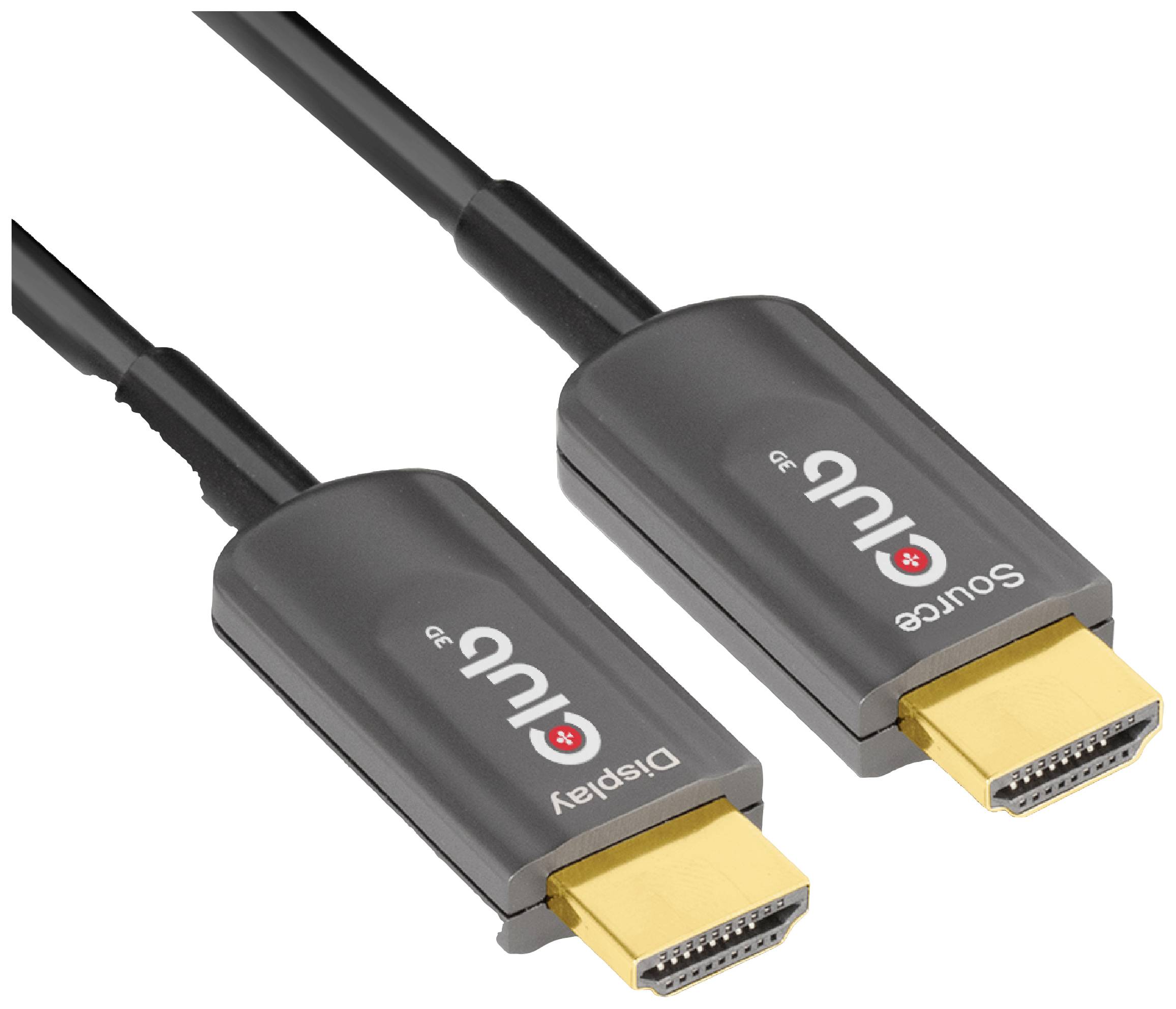 Deux câbles HDMI noirs avec des connecteurs dorés et des inscriptions « Source » et « Display ».