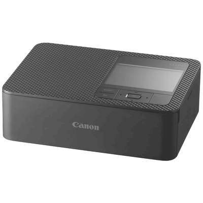 Un imprimante Canon avec un petit écran et des touches. Elle est compacte et noire, adaptée à un usage domestique ou de bureau.