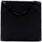 Un sac cabas noir carré avec une bandoulière réglable.