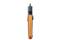 Un testeur électronique portable étroit, de couleur orange et noir, vu de côté, conçu pour mesurer des signaux électriques.