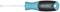 Tournevis plat avec manche bleu-noir et logo 'Hazet', lame plate.