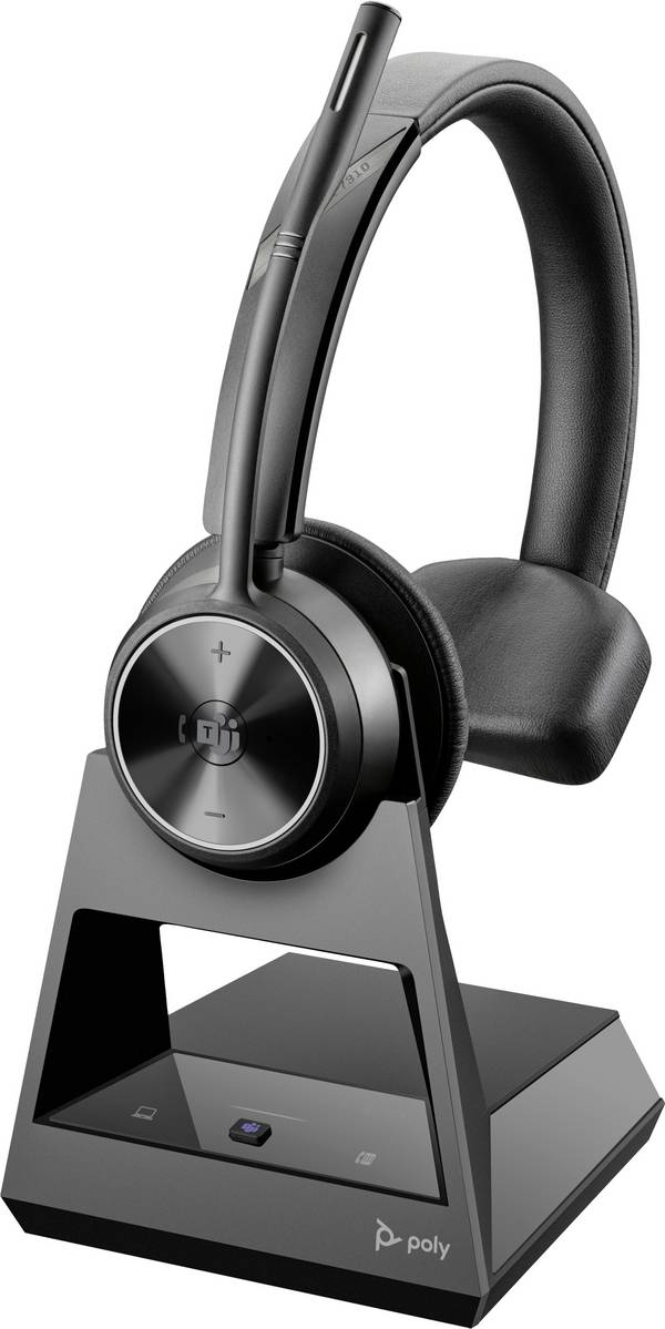 HP Poly Savi 7310 UC Monaural  Oreillette DECT, Bluetooth Mono noir Suppression du bruit du microphone volume réglable, mise en sourdine du microphone ordinateur