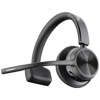 Casque noir sans fil avec perche microphone, adapté aux applications de bureau et aux appels téléphoniques.
