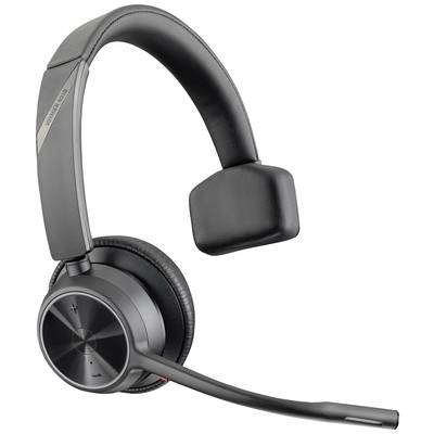 Un casque Bluetooth noir avec arceau ajustable et microphone intégré, adapté aux conférences téléphoniques et à la musique.