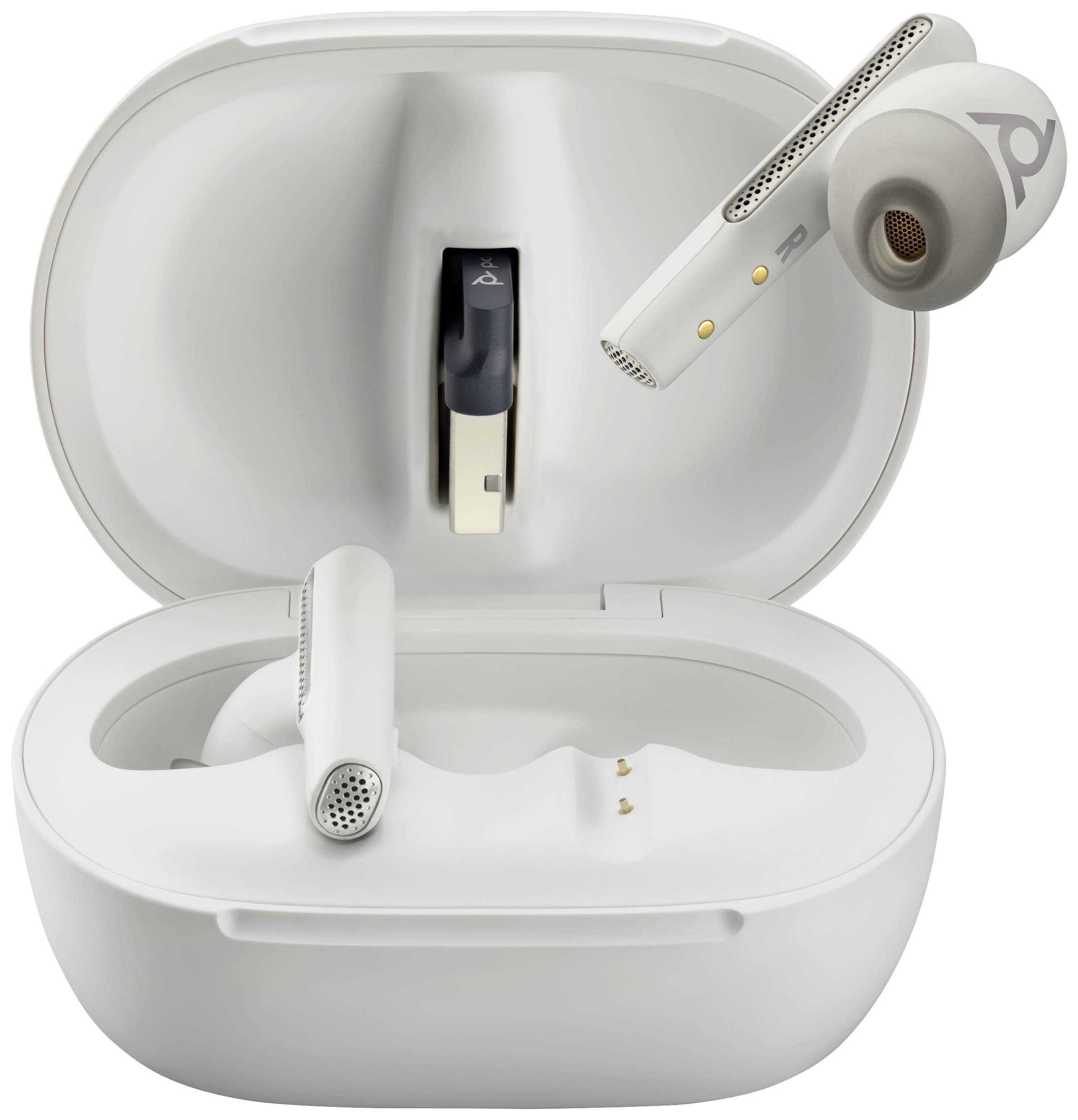 POLY Voyager Free 60+ UC écouteur+boite tactile Blanc USB-A-0