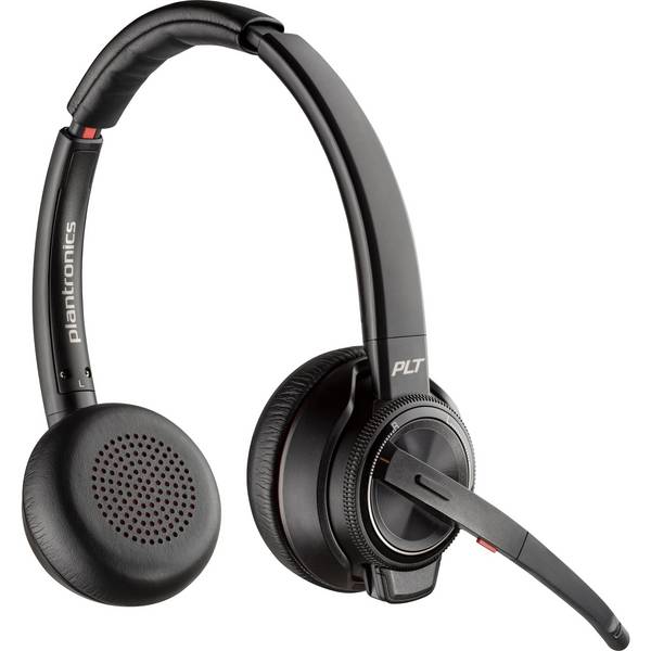 HP Poly Savi 8220 Stereo DECT 1880-1900 Micro-casque supra-auriculaire DECT Stereo noir volume réglable, mise en sourdine du microphone ordinateur