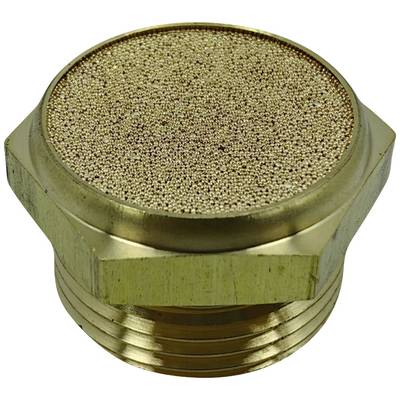 Un filtre cylindrique en laiton à surface lisse et brillante, avec une structure de maillage en haut, utilisé pour filtrer l'air ou les liquides.