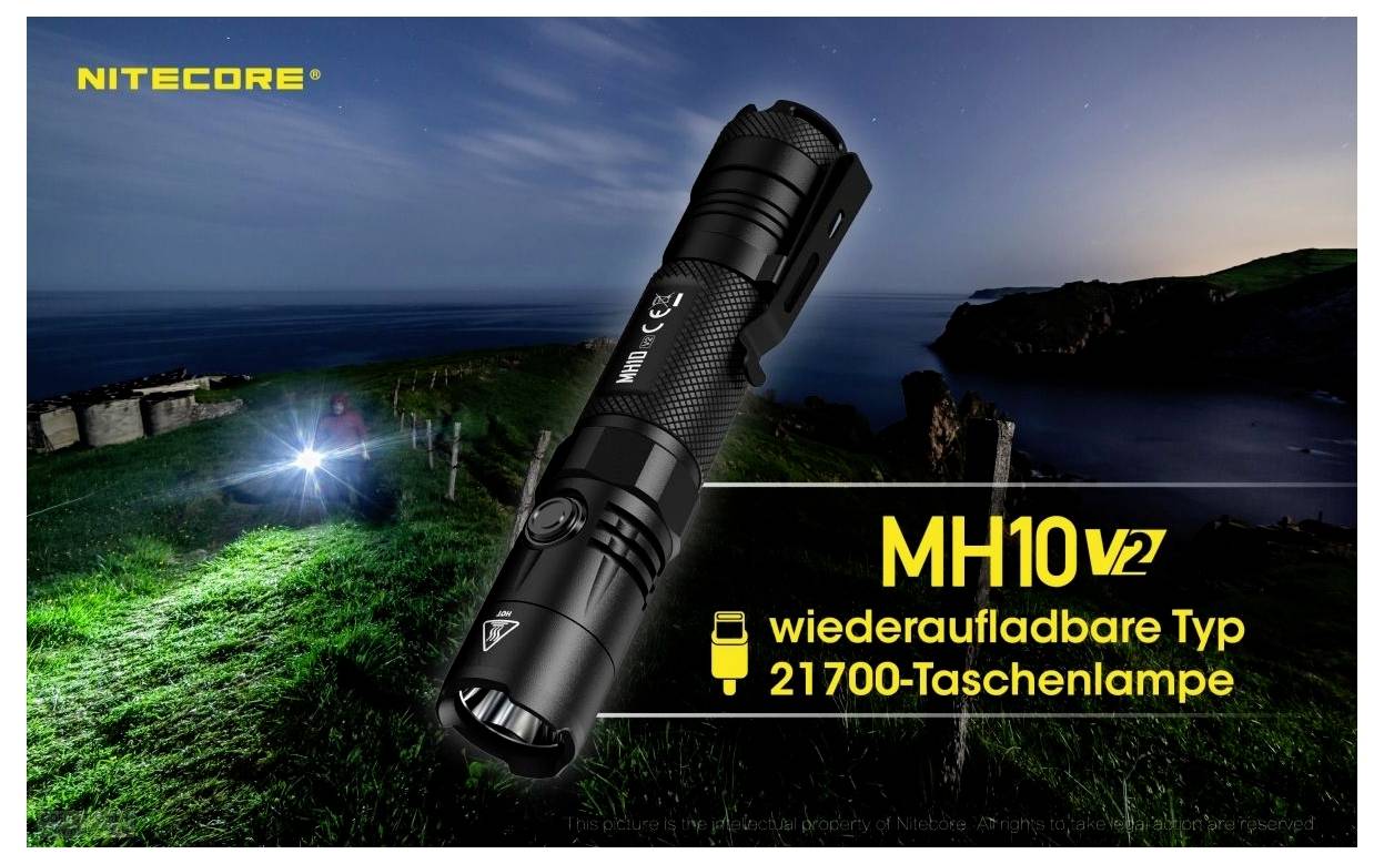 NiteCore MH10 V2 NC-MH10V2 LED Lampe de poche à batterie 1200 lm 1500 h 77.5 g-1