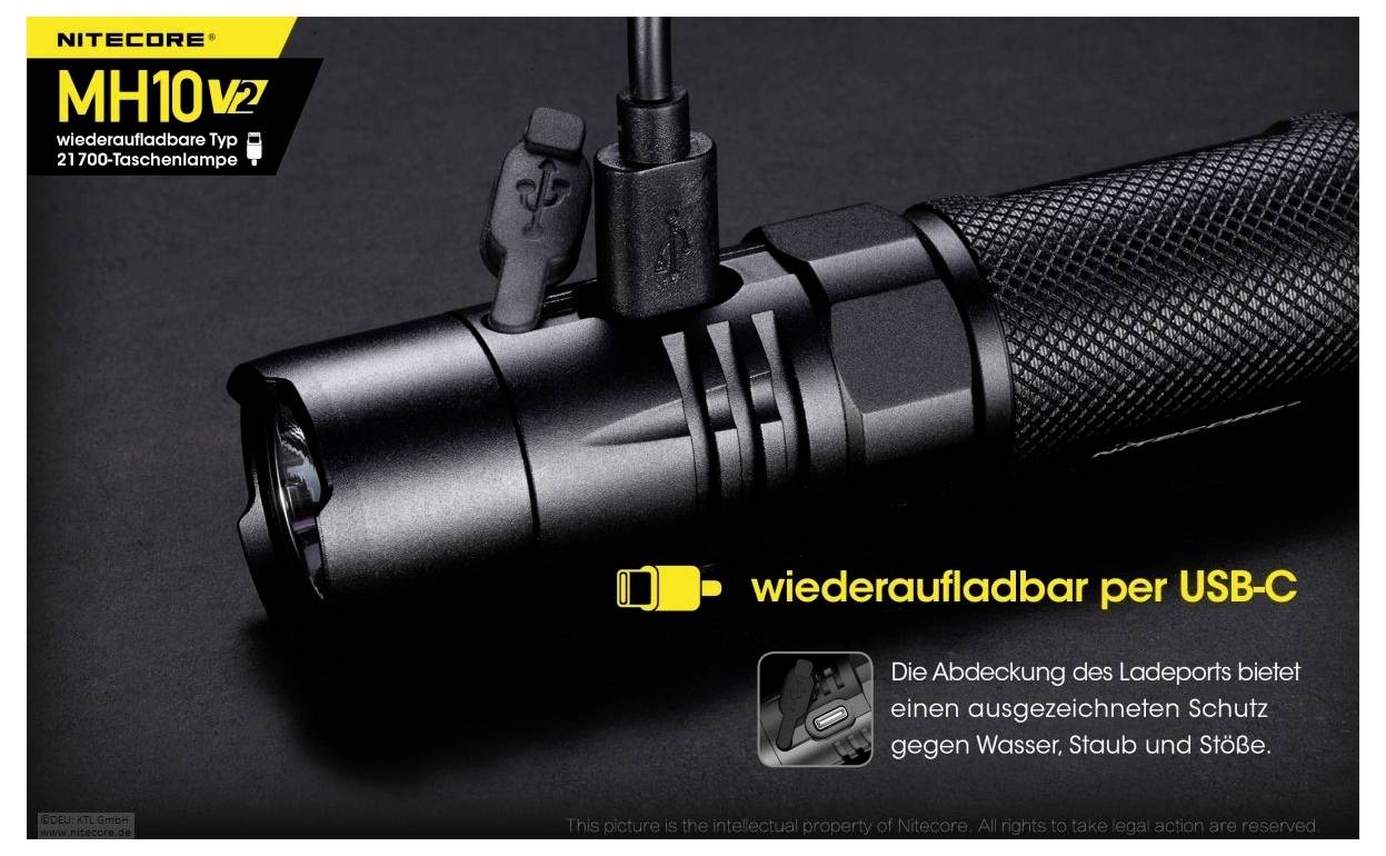 NiteCore MH10 V2 NC-MH10V2 LED Lampe de poche à batterie 1200 lm 1500 h 77.5 g-3