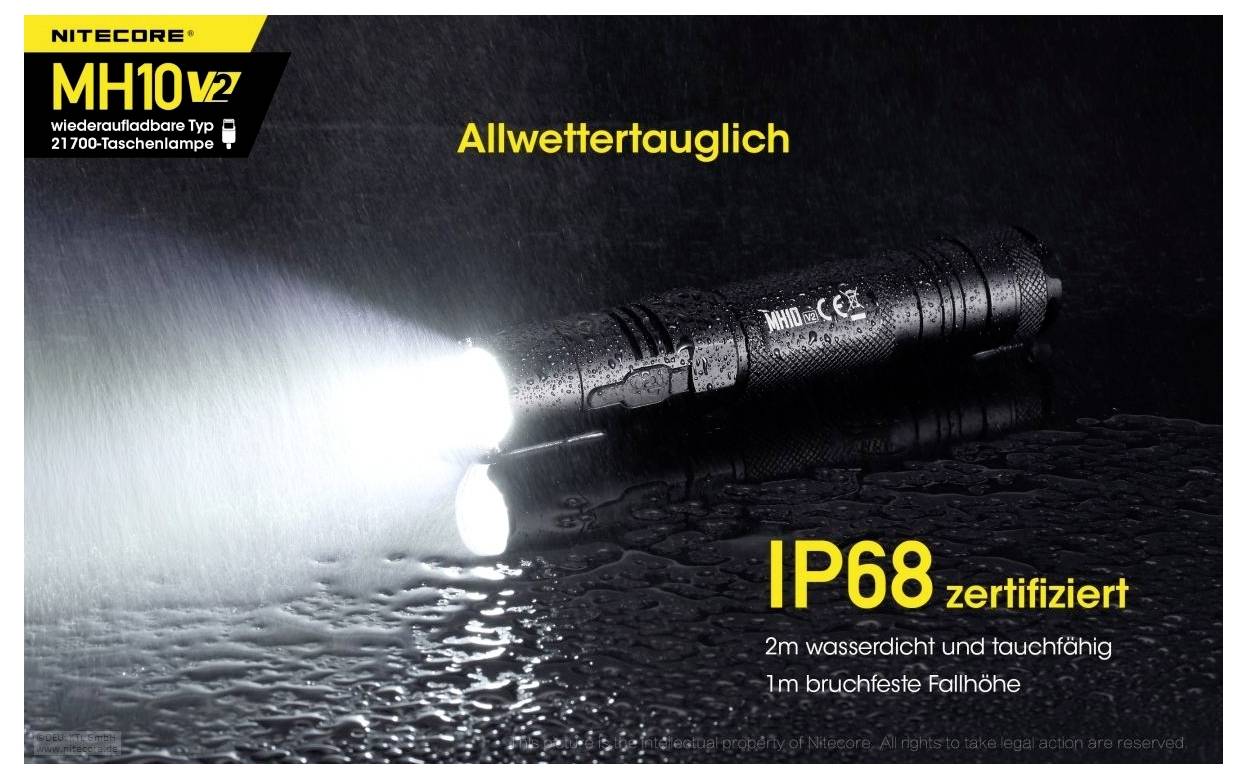NiteCore MH10 V2 NC-MH10V2 LED Lampe de poche à batterie 1200 lm 1500 h 77.5 g-10