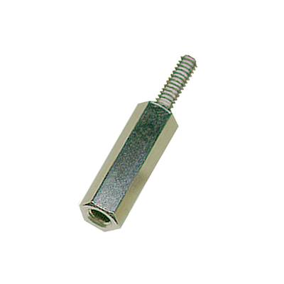 Boulon hexagonal fileté, en métal. Utilisé pour connecter ou fixer des composants dans des applications techniques.