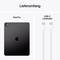 'Contenu de la livraison : iPad Pro et câble de charge USB-C illustrés. L'iPad Pro montre sa face arrière, le câble de charge a des connecteurs USB-C des deux côtés.'