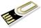 Un support de trombones couleur or en forme de clé USB est posé sur une table. Il n'a aucune fonction de stockage de données.