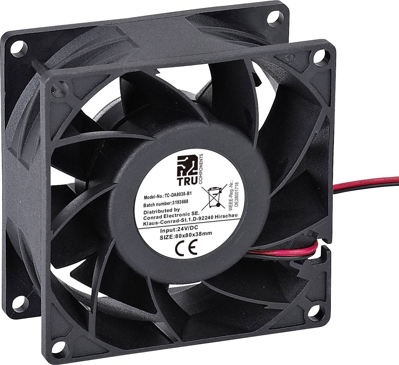 Ventilateur axial TRU Components tc-da8038-b1 110 m³/h not-specified - Neuf