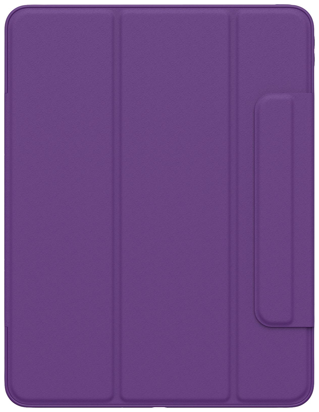 Étui de protection en lilas pour iPad avec un mécanisme rabattable qui protège l'appareil.