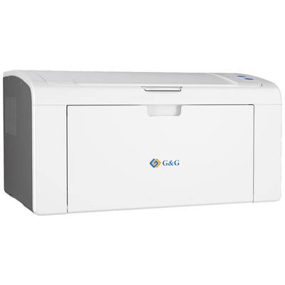 Une imprimante blanche avec le logo 'G&G' sur l'avant.