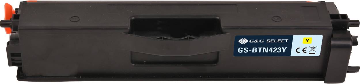Cartouche de toner noir avec étiquette « G&G Select GS-BTN423Y ».